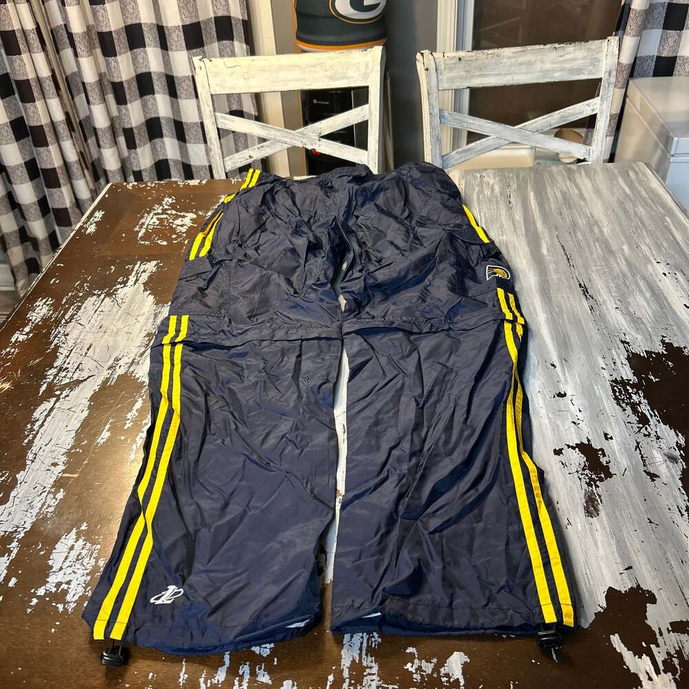 Vintage 90s Logo Athletic Indiana Pacers NBA Nylon Windbreaker Track Pants Navy